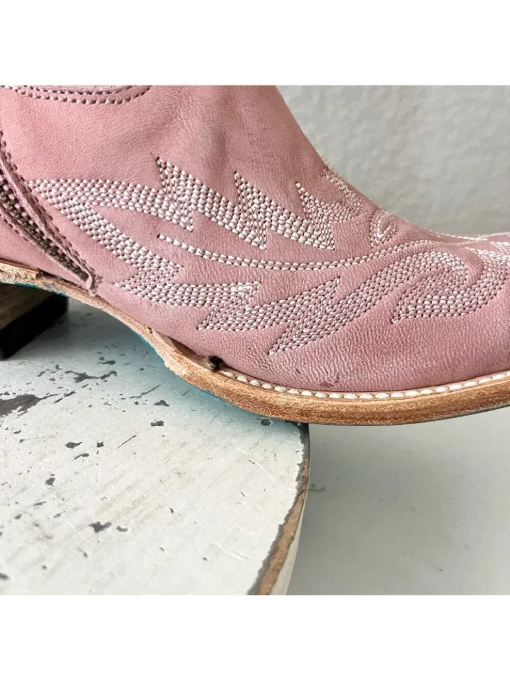 Lane LEXINGTON Over the Knee Cowboy Boots 7 Pink Western Cowgirl Snip Toe Size 7